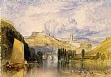 River Canvas Paintings - Totnes in the River Dart